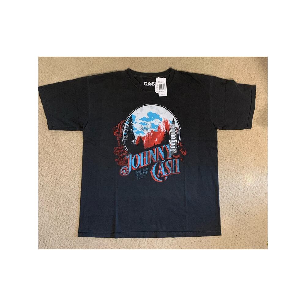 NWT Johnny Cash Look Out Jackson Town Black Tee